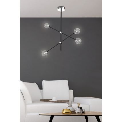 Sietynas ant stulpo PAKSOS 6xG9/5W/230V juodas