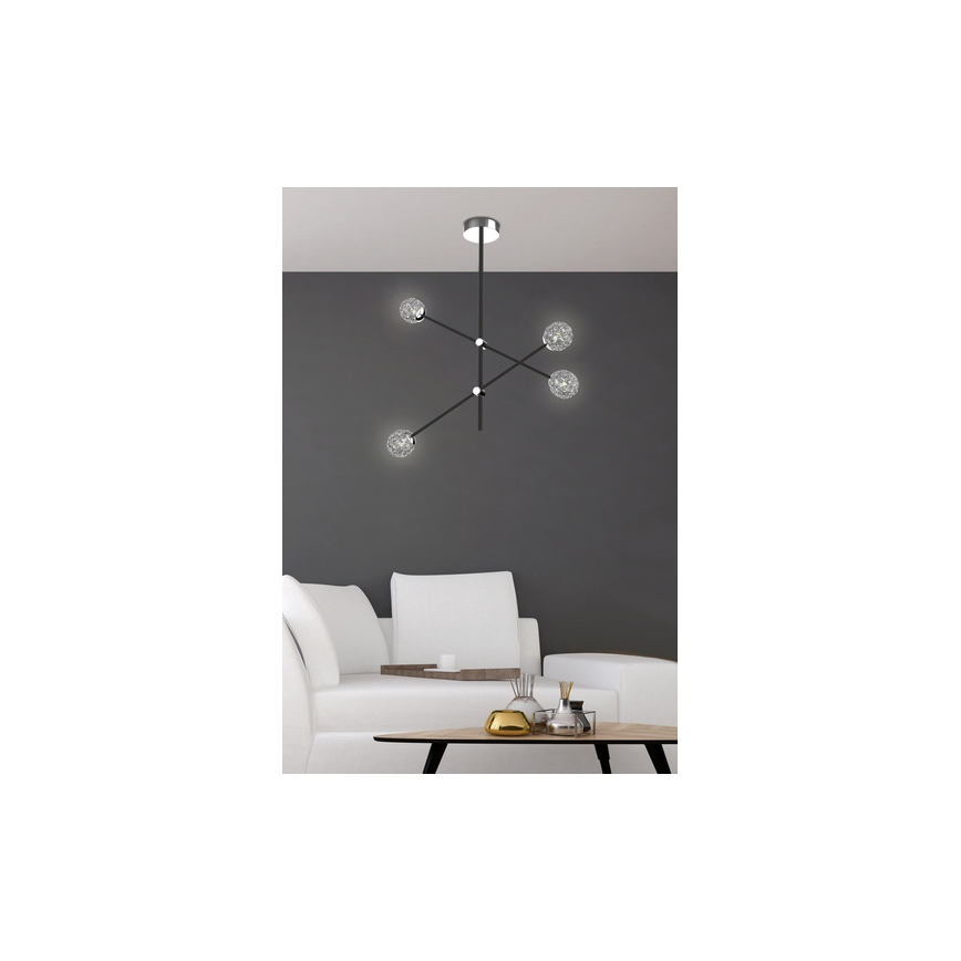 Sietynas ant stulpo PAKSOS 6xG9/5W/230V juodas