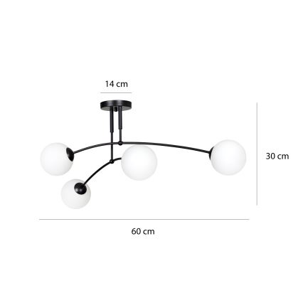 Sietynas ant stulpo PREGOS 4xE14/10W/230V juoda