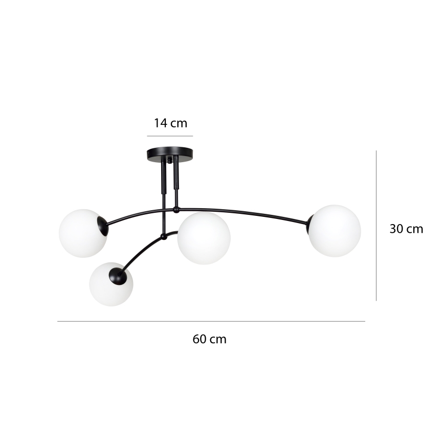 Sietynas ant stulpo PREGOS 4xE14/10W/230V juoda