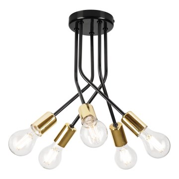 Sietynas ant stulpo PRIYA 5xE27/15W/230V juoda