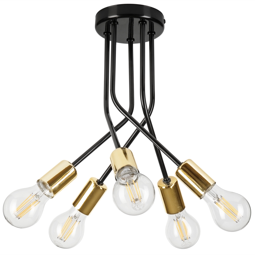 Sietynas ant stulpo PRIYA 5xE27/15W/230V juoda