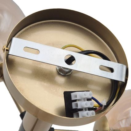 Sietynas ant stulpo ROLLO 5xE14/5W/230V auksas/dūminis smėlio spalva