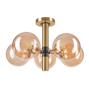 Sietynas ant stulpo ROLLO 5xG9/5W/230V auksas/dūminis smėlio spalva