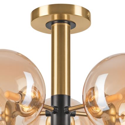Sietynas ant stulpo ROLLO 5xG9/5W/230V auksas/dūminis smėlio spalva