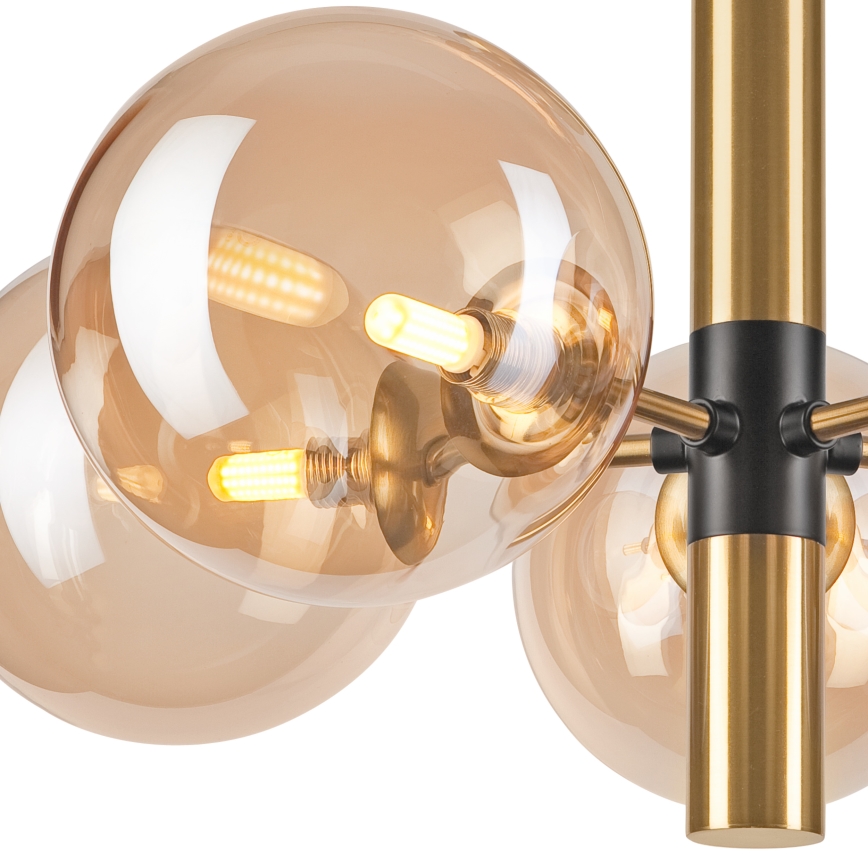 Sietynas ant stulpo ROLLO 5xG9/5W/230V auksas/dūminis smėlio spalva