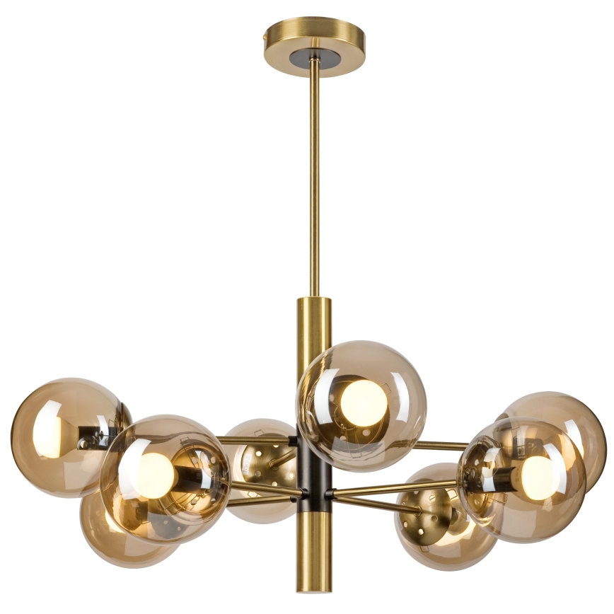 Sietynas ant stulpo ROLLO 8xE14/5W/230V auksas/dūminis smėlio spalva