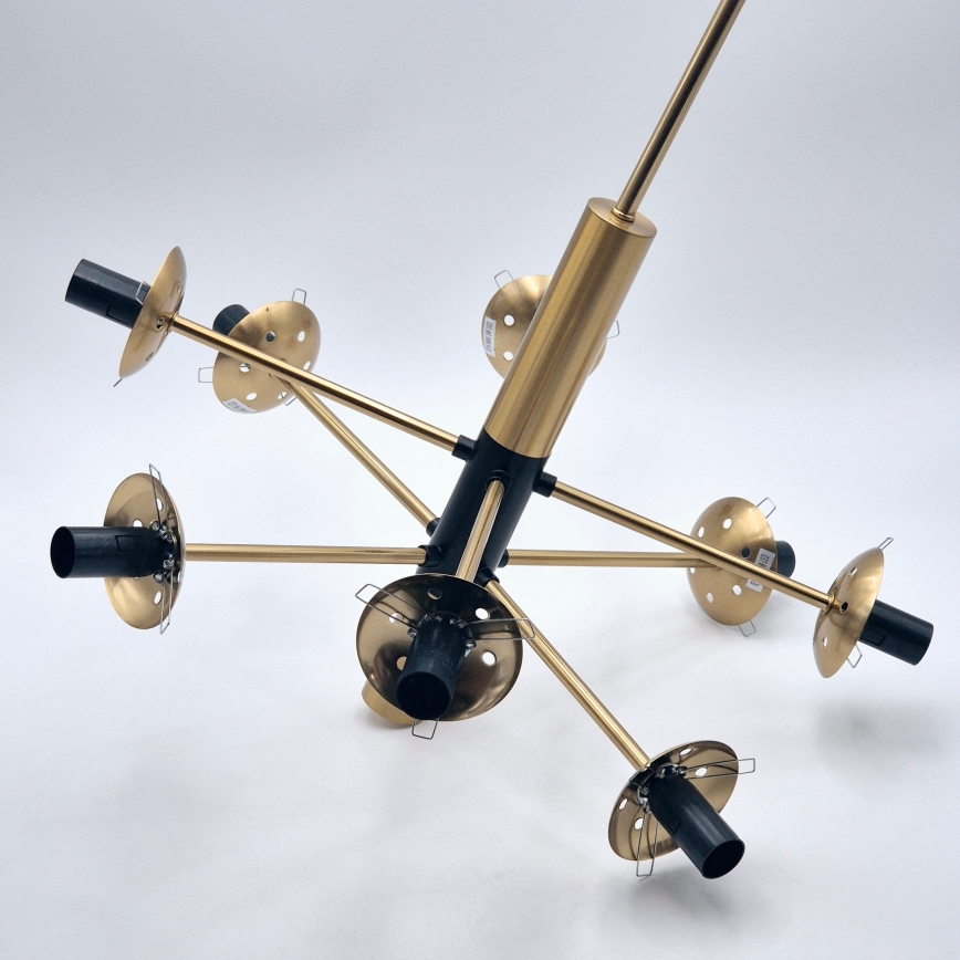 Sietynas ant stulpo ROLLO 8xE14/5W/230V auksas/dūminis smėlio spalva