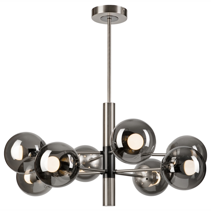 Sietynas ant stulpo ROLLO 8xE14/5W/230V matinis chromas/dūminis