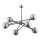 Sietynas ant stulpo SAGITO 6xE14/10W/230V blizgus chromas