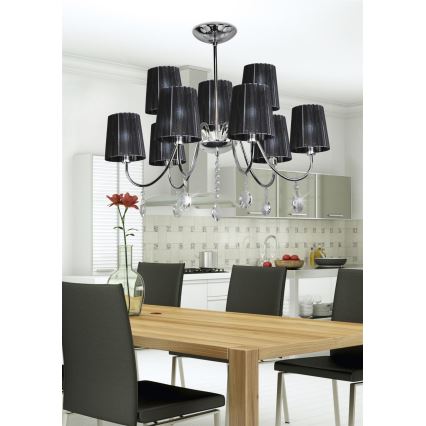 Sietynas ant stulpo SORENTO 9xE14/40W/230V juodas