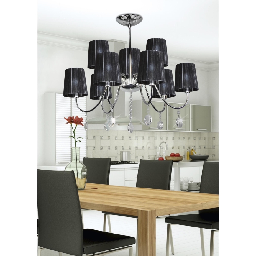 Sietynas ant stulpo SORENTO 9xE14/40W/230V juodas