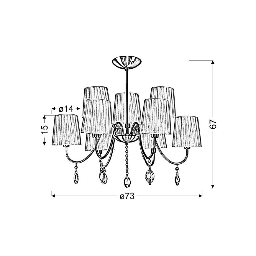 Sietynas ant stulpo SORENTO 9xE14/40W/230V juodas