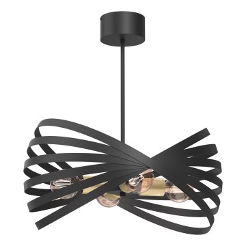 Sietynas ant stulpo SPARKLE 4xE27/15W/230V juoda/auksas