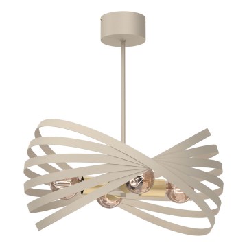 Sietynas ant stulpo SPARKLE 4xE27/15W/230V smėlio spalva