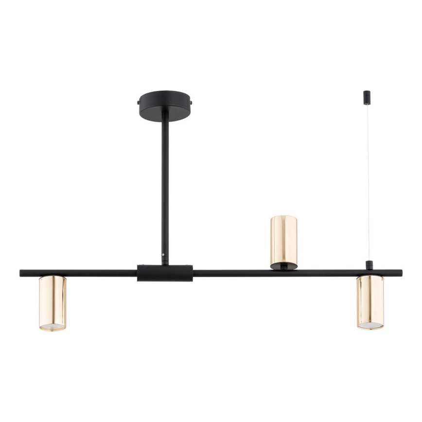 Sietynas ant stulpo URANOS 3xGU10/10W/230V juoda/auksas