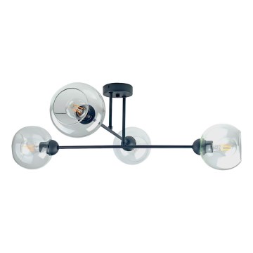 Sietynas ant stulpo VASCO 4xE27/60W/230V juoda/permatoma