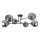 Sietynas ant stulpo VASCO 6xE27/60W/230V juoda/dūminis juoda