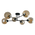 Sietynas ant stulpo VASCO 6xE27/60W/230V juoda/dūminis smėlio spalva