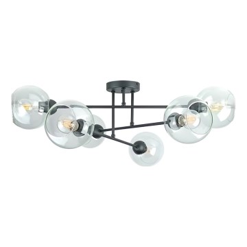 Sietynas ant stulpo VASCO 6xE27/60W/230V juoda/permatoma