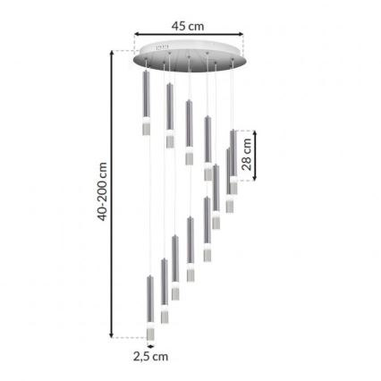 Sietynas ant stygos ICE 12xLED / 1W / 230V