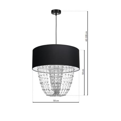 Sietynas ant virvės ALMERIA 1xE27/60W/230V