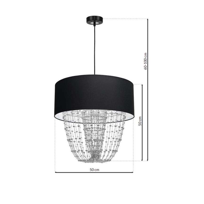 Sietynas ant virvės ALMERIA 1xE27/60W/230V