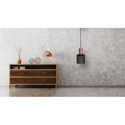 Sietynas ant virvės ARES BLACK 1xE27/60W/230V
