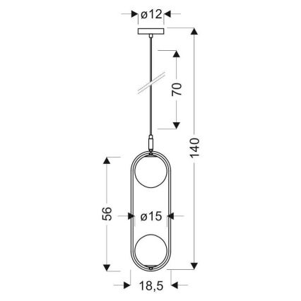 Sietynas ant virvės CORDEL 2xG9/28W/230V