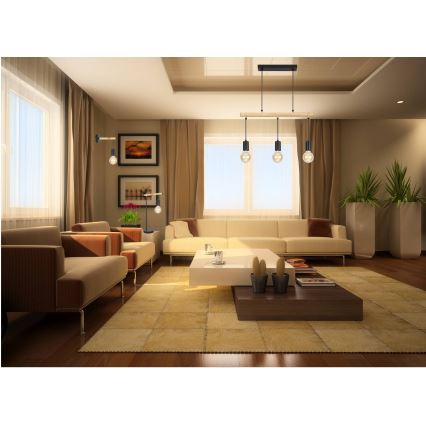 Sietynas ant virvės IZZY 3xE27/60W/230V
