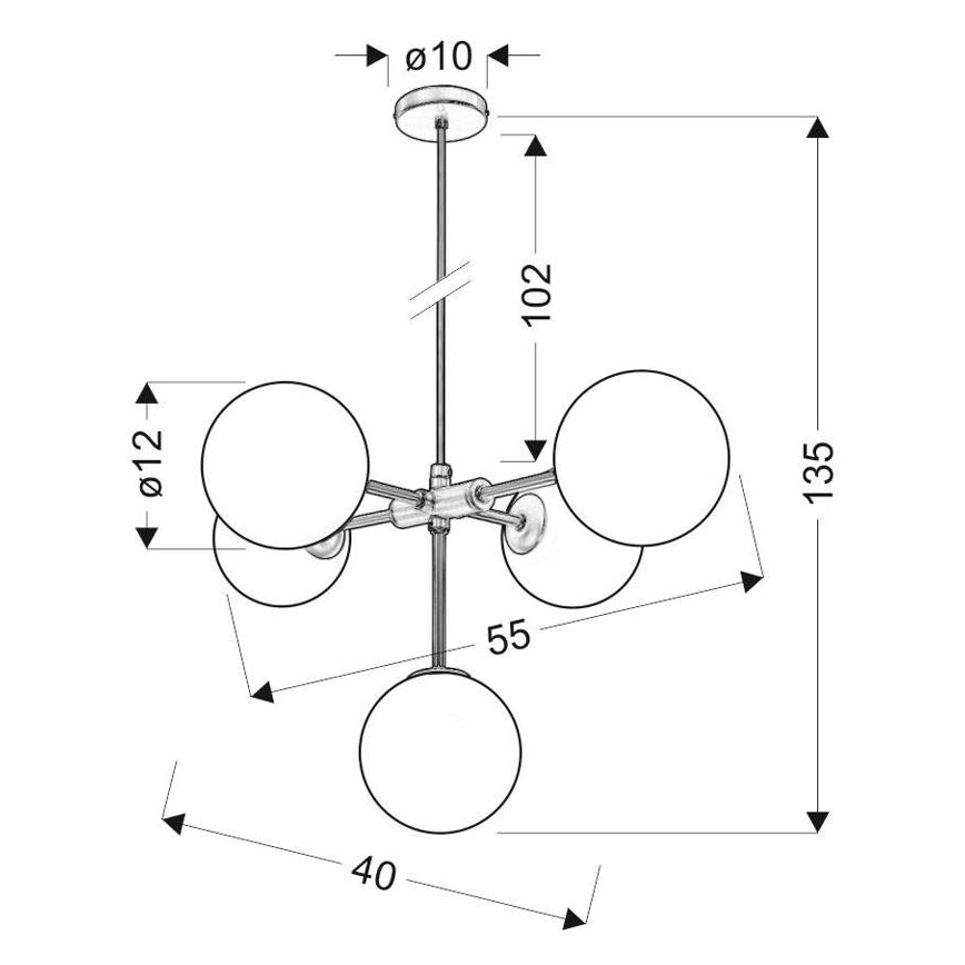 Sietynas ant virvės MATI 5xG9/28W/230V