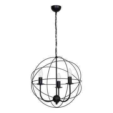 Sietynas GLOBE 3 3xE14/60W juoda