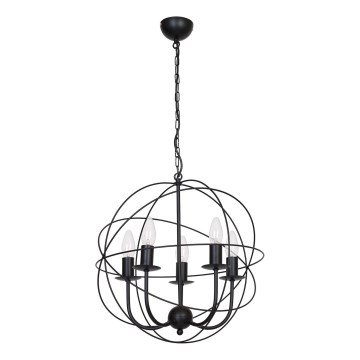 Sietynas GLOBE 5 5xE14/60W juoda