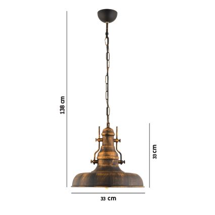 Sietynas, kabinamas ant grandinės 1xE27/40W/230V bronza