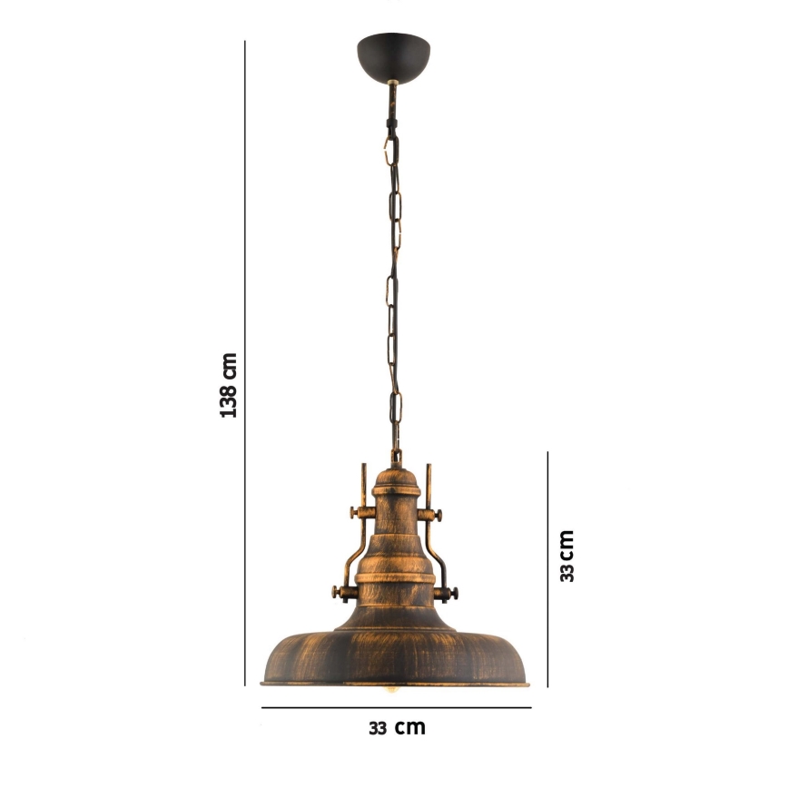 Sietynas, kabinamas ant grandinės 1xE27/40W/230V bronza