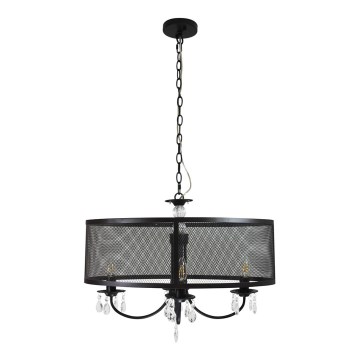 Sietynas, kabinamas ant grandinės BRESSO 4xE14/12W/230V juoda