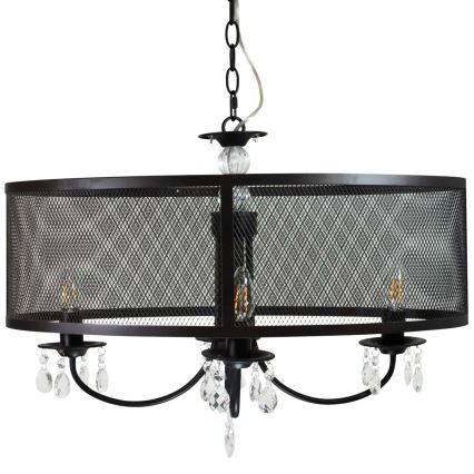 Sietynas, kabinamas ant grandinės BRESSO 4xE14/12W/230V juoda