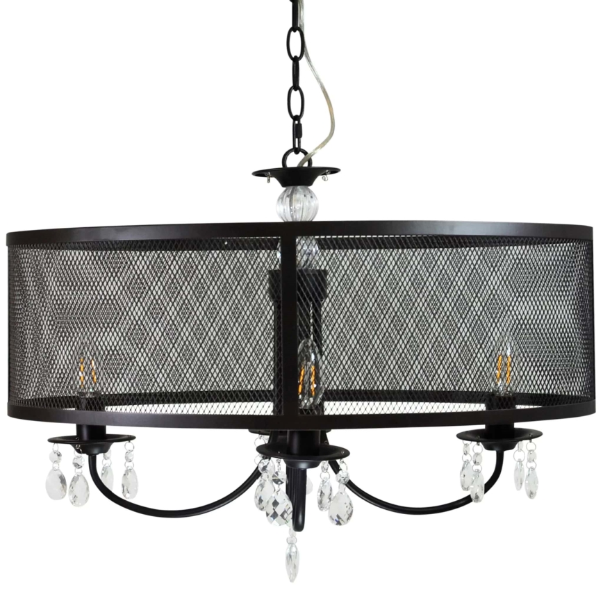 Sietynas, kabinamas ant grandinės BRESSO 4xE14/12W/230V juoda