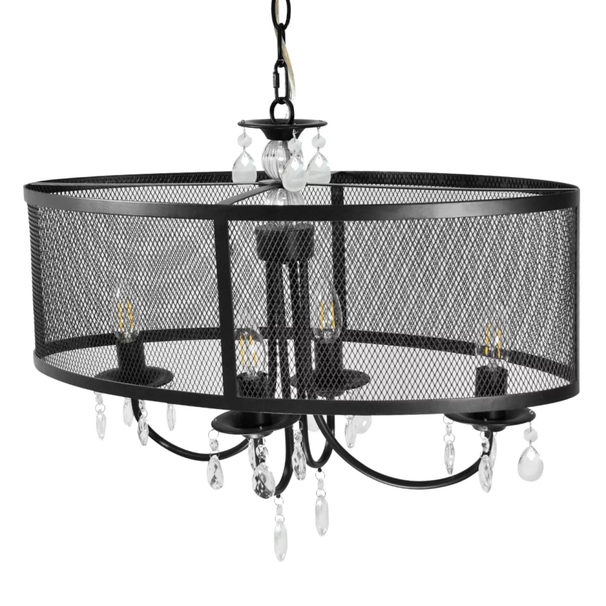 Sietynas, kabinamas ant grandinės BRESSO 4xE14/12W/230V juoda