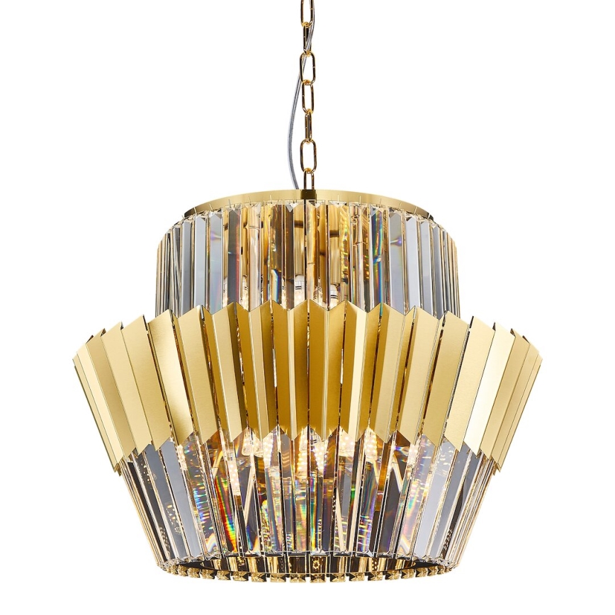 Sietynas, kabinamas ant grandinės DONNA 12xE14/40W/230V diametras 55 cm auksas