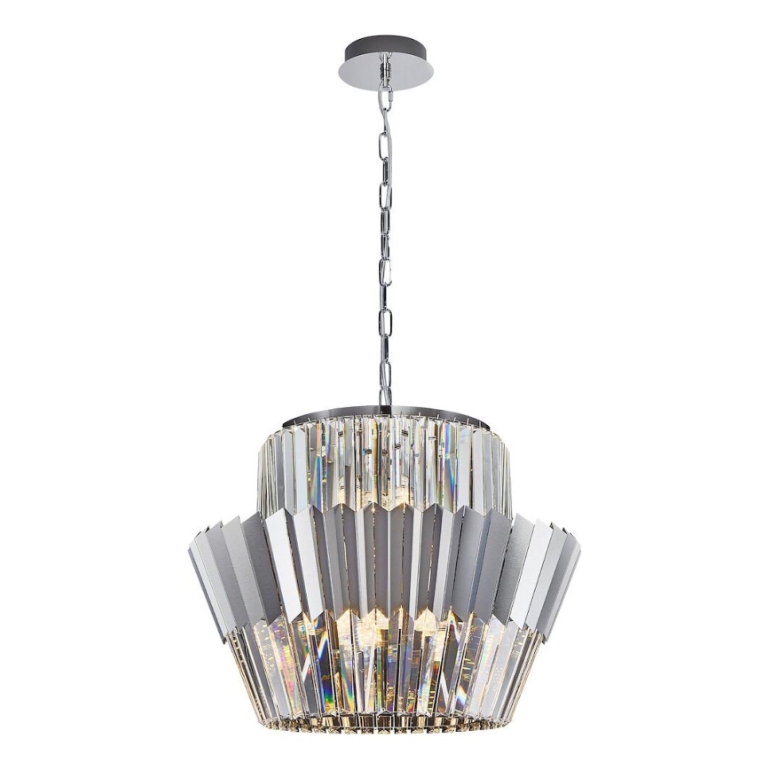 Sietynas, kabinamas ant grandinės DONNA 12xE14/40W/230V diametras 55 cm matinis chromas