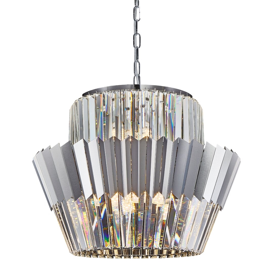 Sietynas, kabinamas ant grandinės DONNA 12xE14/40W/230V diametras 55 cm matinis chromas