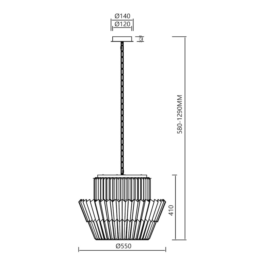 Sietynas, kabinamas ant grandinės DONNA 12xE14/40W/230V diametras 55 cm matinis chromas