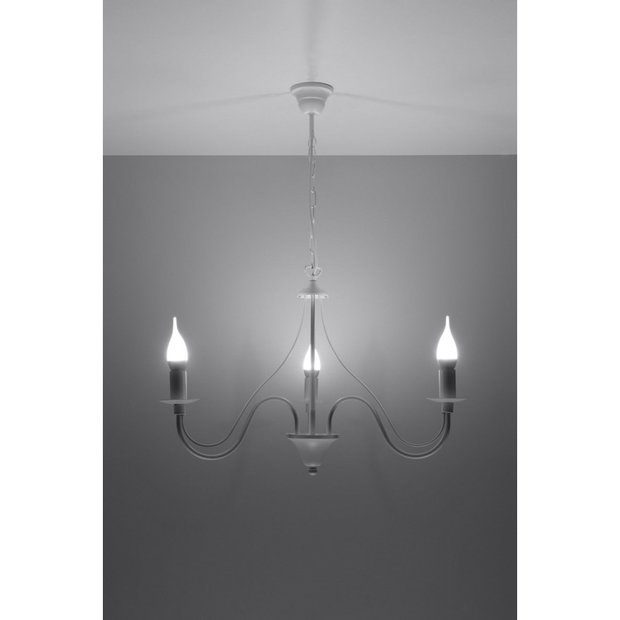 Sietynas, kabinamas ant grandinės MINERWA 3 3xE14/40W/230V balta