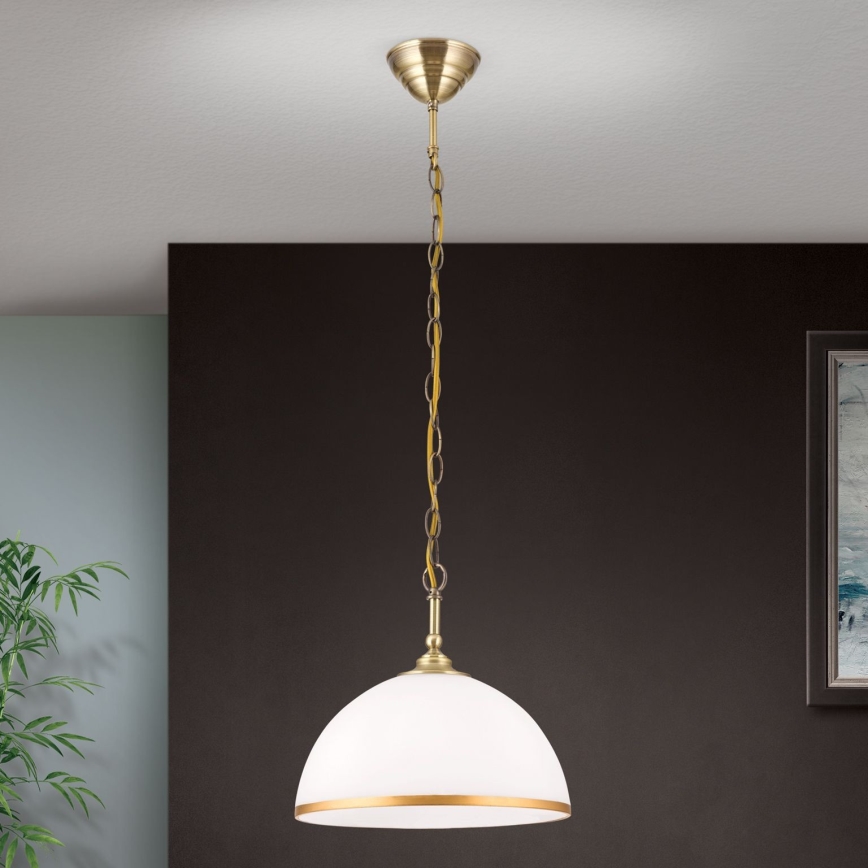 Sietynas, kabinamas ant grandinės OLD LAMP 1xE27/40W/230V diametras 30 cm balta/žalvaris