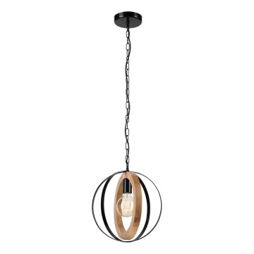 Sietynas, kabinamas ant grandinės ONDA 1xE27/15W/230V juoda/ąžuolas