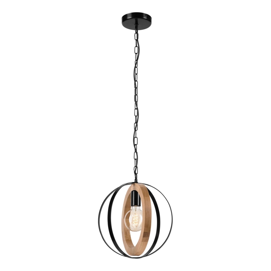 Sietynas, kabinamas ant grandinės ONDA 1xE27/15W/230V juoda/ąžuolas