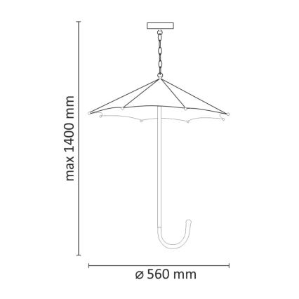 Sietynas, kabinamas ant grandinės PARASOL 3xE27/20W/230V