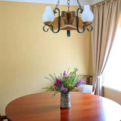 Sietynas, kabinamas ant grandinės QUEEN 3xE14/40W/230V bukas