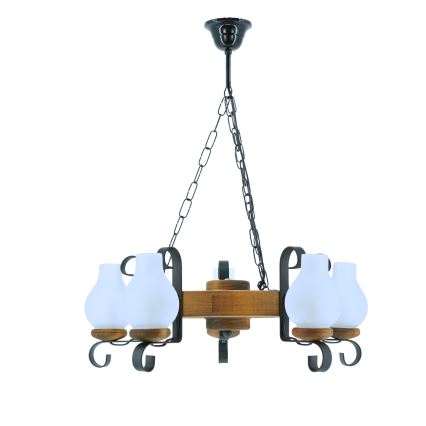 Sietynas, kabinamas ant grandinės ROATA 5xE14/40W/230V diametras 30 cm bukas
